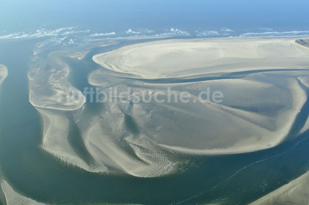 Luftbild Juist - Wattenmeer der Nordsee- Küste in Juist im Bundesland Niedersachsen