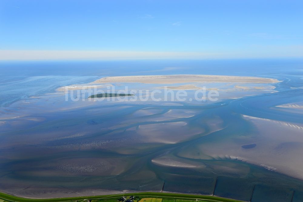 Luftaufnahme Pellworm - Wattenmeer der Nordsee- Küste in Pellworm im Bundesland Schleswig-Holstein