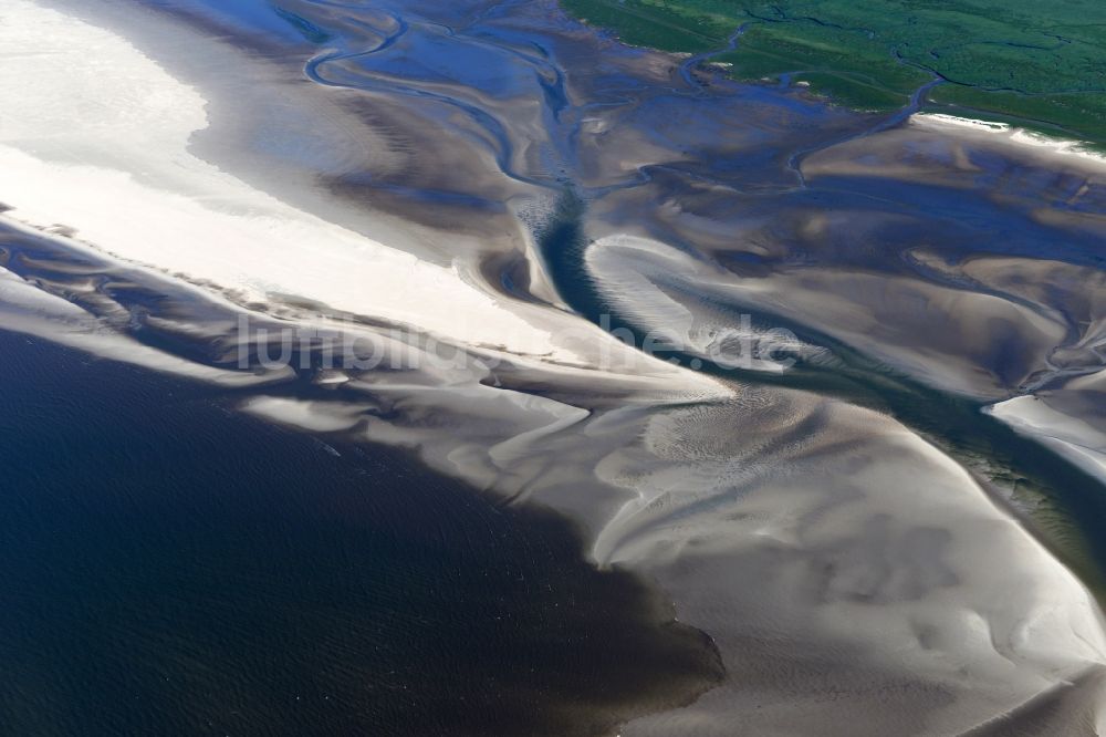 Luftbild Pellworm - Wattenmeer der Nordsee- Küste in Pellworm im Bundesland Schleswig-Holstein