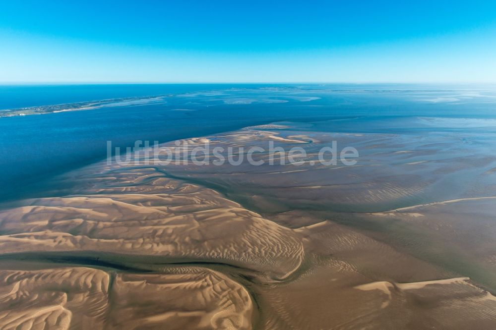 Luftaufnahme Sankt Peter-Ording - Wattenmeer der Nordsee- Küste in Sankt Peter-Ording im Bundesland Schleswig-Holstein