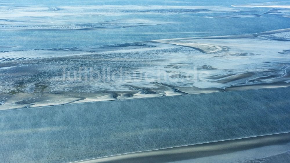 Sankt Peter-Ording von oben - Wattenmeer der Nordsee- Küste in Sankt Peter-Ording im Bundesland Schleswig-Holstein, Deutschland