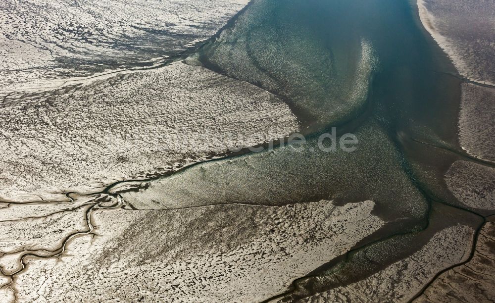 Luftaufnahme Ockholm - Wattenmeer der Nordsee- Küste vor Schlüttsiel in Ockholm im Bundesland Schleswig-Holstein, Deutschland