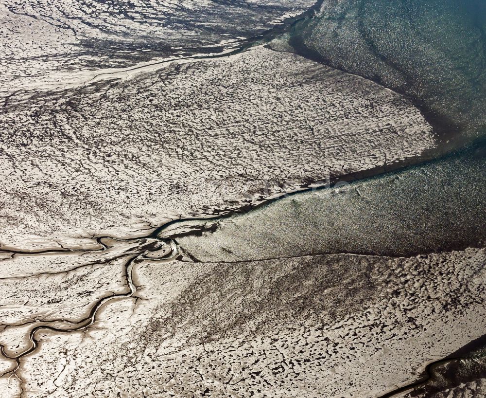 Ockholm von oben - Wattenmeer der Nordsee- Küste vor Schlüttsiel in Ockholm im Bundesland Schleswig-Holstein, Deutschland