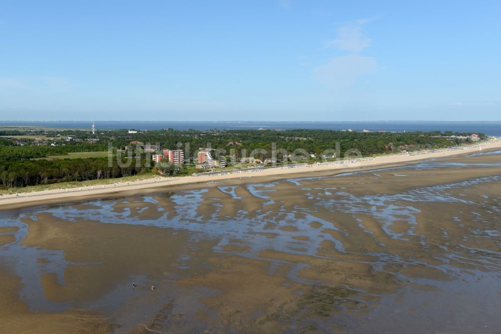 Luftbild Nieblum - Wattenmeer der Nordsee- Küste am Strand der Ostfriesischen Insel Föhr in Nieblum im Bundesland Schleswig-Holstein