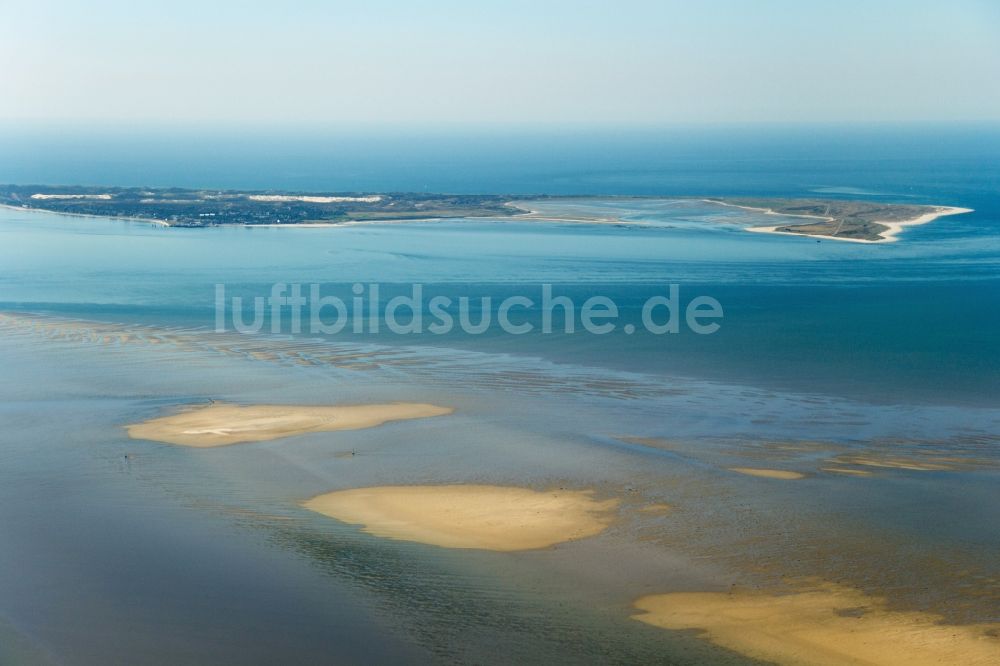 Luftaufnahme Sylt - Wattenmeer der Nordsee- Küste in Sylt im Bundesland Schleswig-Holstein