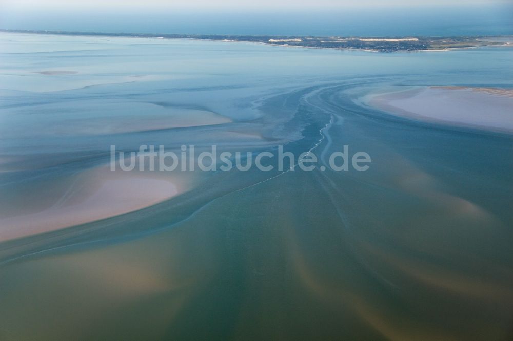 Sylt von oben - Wattenmeer der Nordsee- Küste in Sylt im Bundesland Schleswig-Holstein