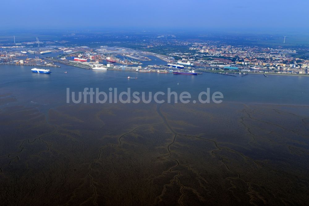 Luftbild Wurster Nordseeküste - Wattenmeer der Nordsee- Küste in Wurster Nordseeküste im Bundesland Niedersachsen