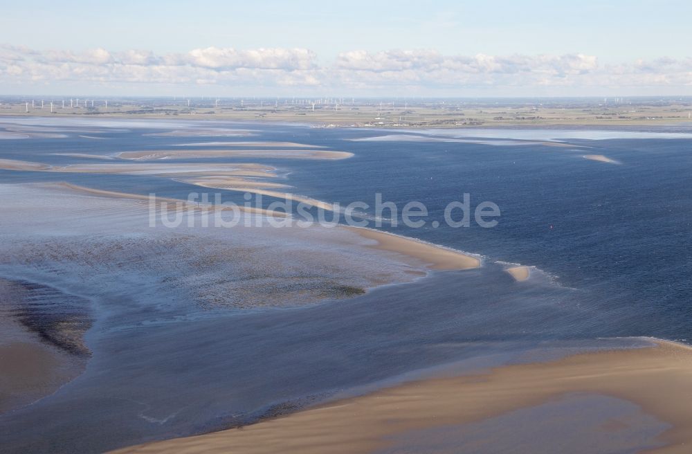 Föhr aus der Vogelperspektive: Wattenmeer östlich der Insel Föhr im Bundesland Schleswig-Holstein