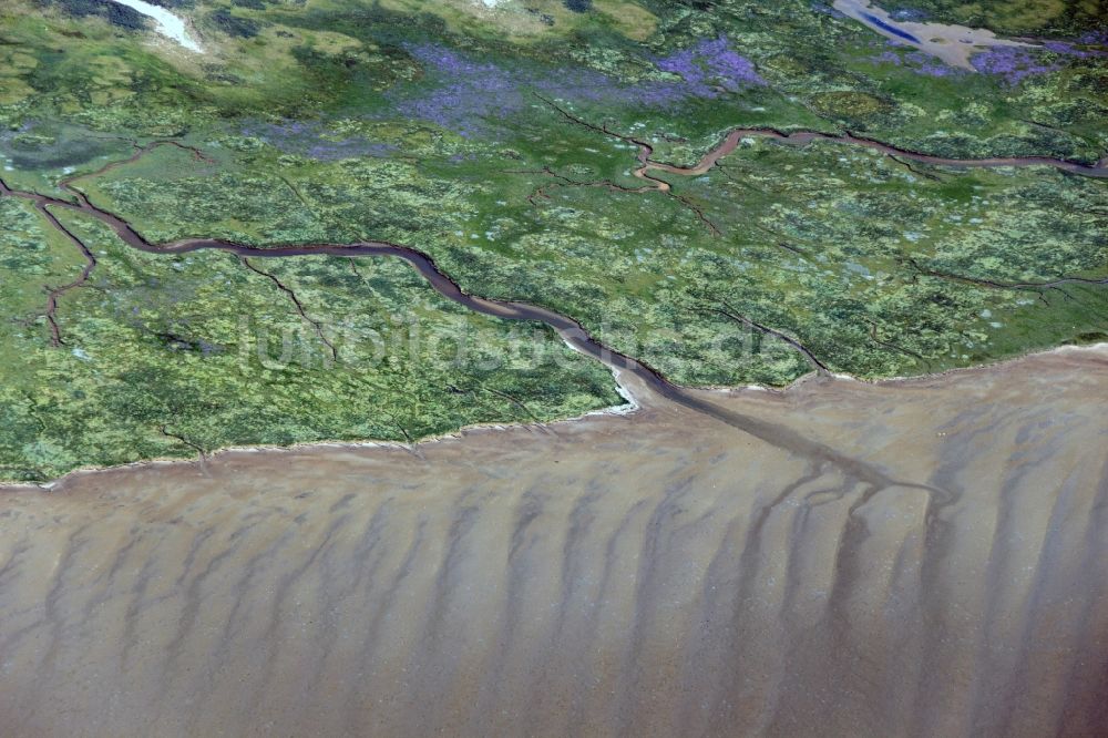 Ameland aus der Vogelperspektive: Wattenmeer der westfriesischen Insel Ameland in den Niederlanden