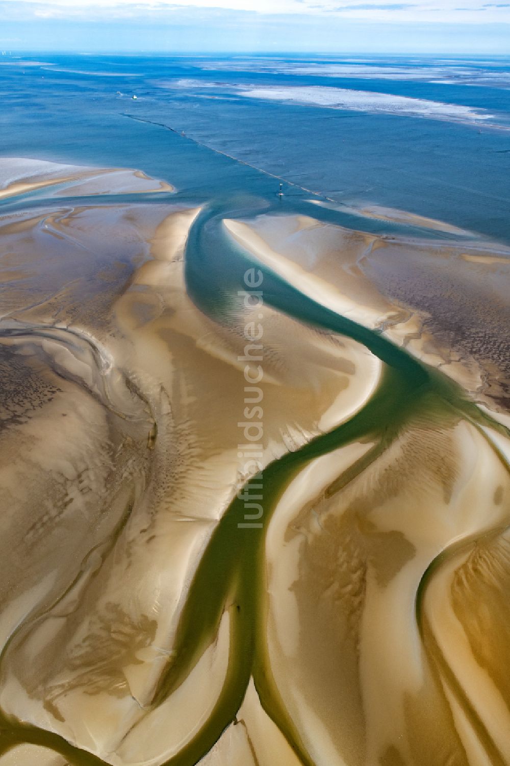 Luftbild Wurster Nordseeküste - Wattenmeer der Wurster Nordseeküste im Bundesland Niedersachsen, Deutschland