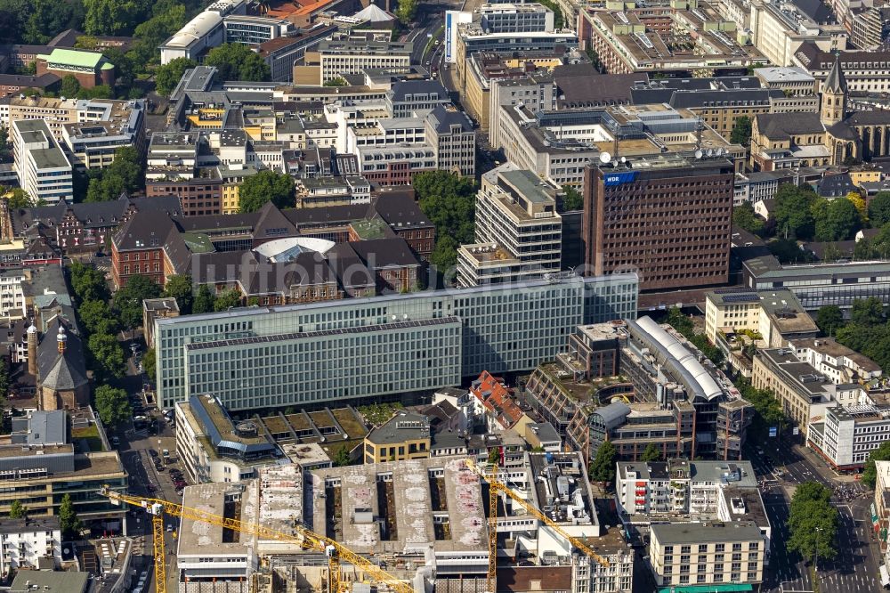 Köln aus der Vogelperspektive: WDR Westdeutscher Rundfunk - Vierscheibenhaus der Rundfunkanstalt in der Kölner Innenstadt im Bundesland Nordrhein-Westfalen