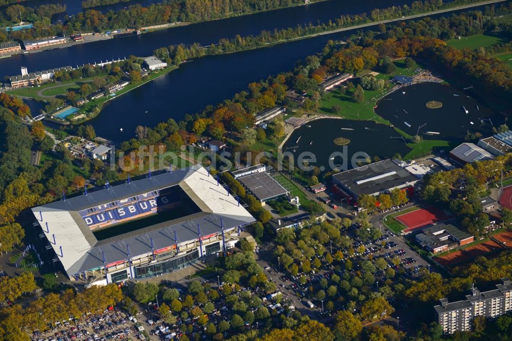 Duisburg aus der Vogelperspektive: Wedau Sportpark mit der Schauinsland-Reisen-Arena ( ehemals Wedaustadion ) in Duisburg im Bundesland Nordrhein-Westfalen