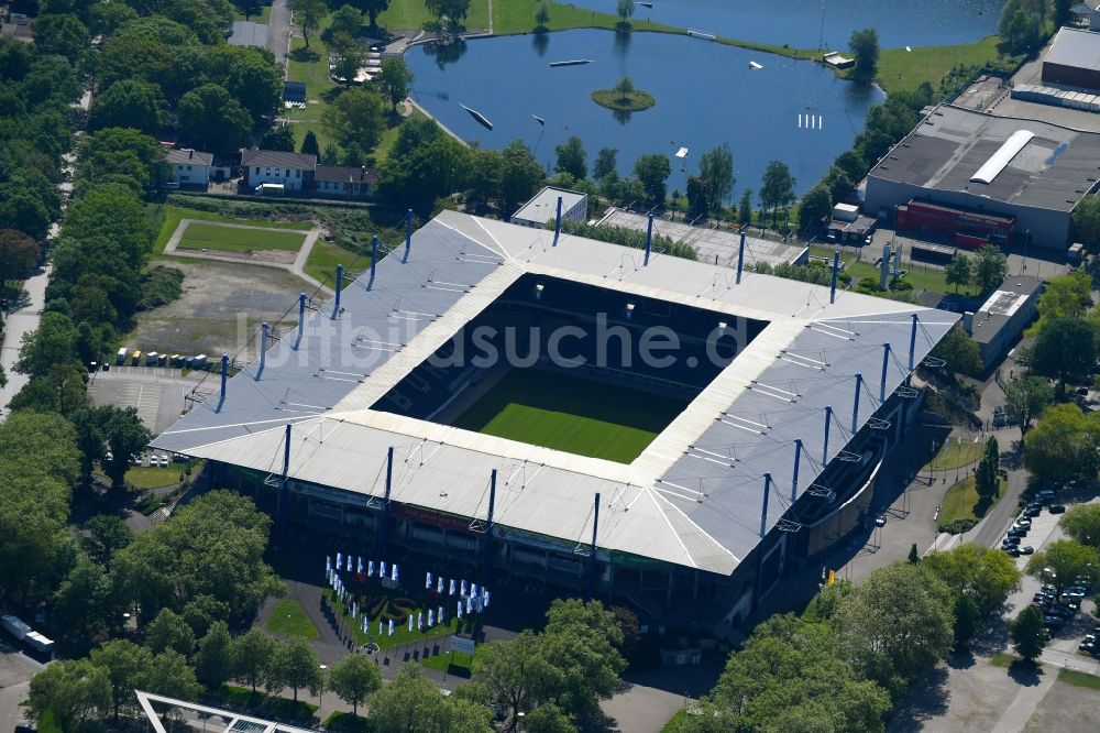 Duisburg aus der Vogelperspektive: Wedau Sportpark mit der Schauinsland-Reisen-Arena ( ehemals Wedaustadion ) in Duisburg im Bundesland Nordrhein-Westfalen