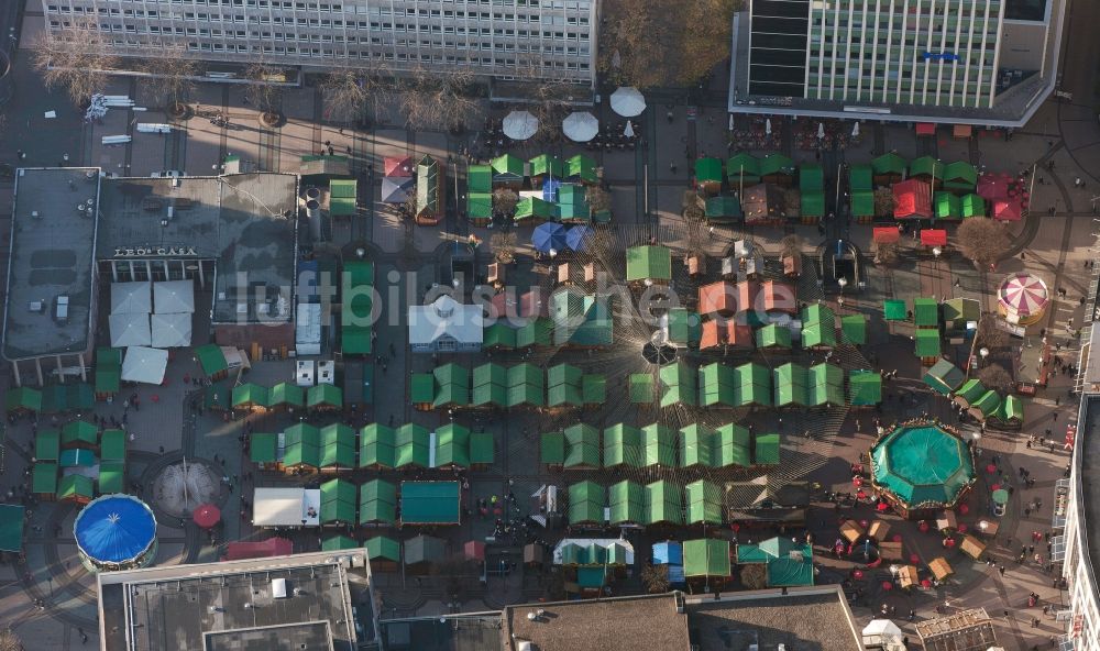 Luftaufnahme Essen - Weihnachtsmarkt in Essen im Bundesland Nordrhein-Westfalen