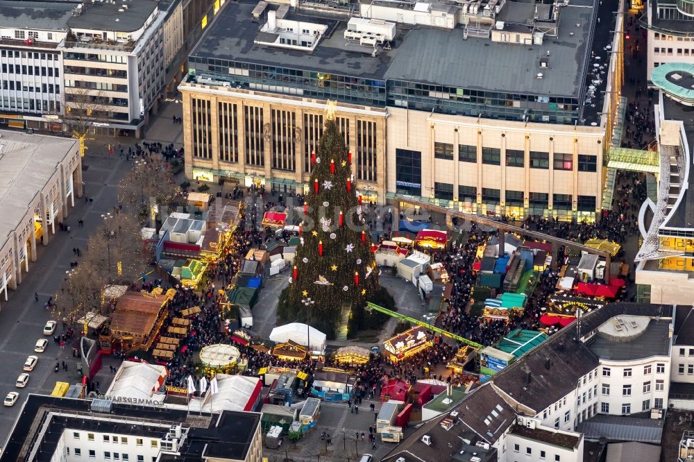 Luftbild Dortmund - Weihnachtsmarkt auf dem Hansaplatz in Dortmund im Bundesland Nordrhein-Westfalen