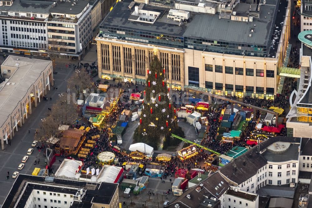 Luftaufnahme Dortmund - Weihnachtsmarkt auf dem Hansaplatz in Dortmund im Bundesland Nordrhein-Westfalen