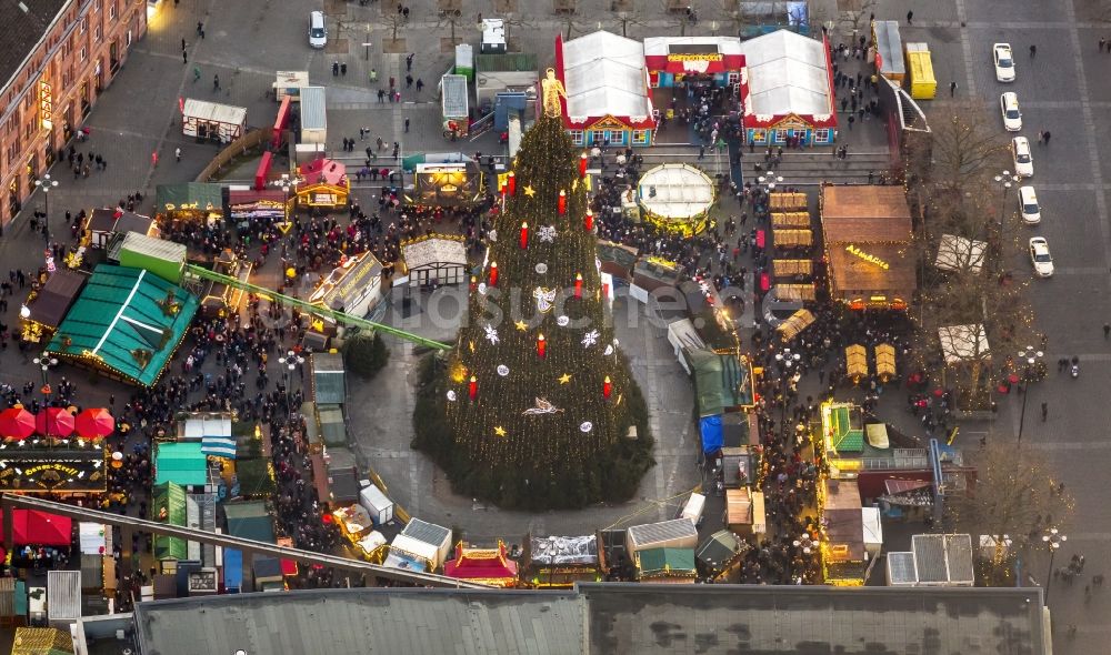 Luftbild Dortmund - Weihnachtsmarkt auf dem Hansaplatz in Dortmund im Bundesland Nordrhein-Westfalen