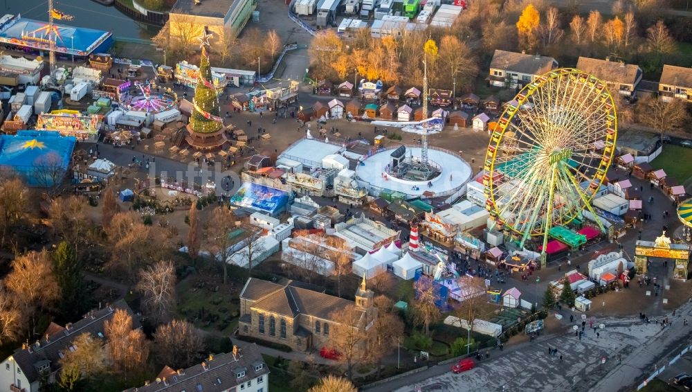 Luftbild Herne - Weihnachtsmarkt- Veranstaltungsgelände im Ortsteil Wanne-Eickel in Herne im Bundesland Nordrhein-Westfalen, Deutschland