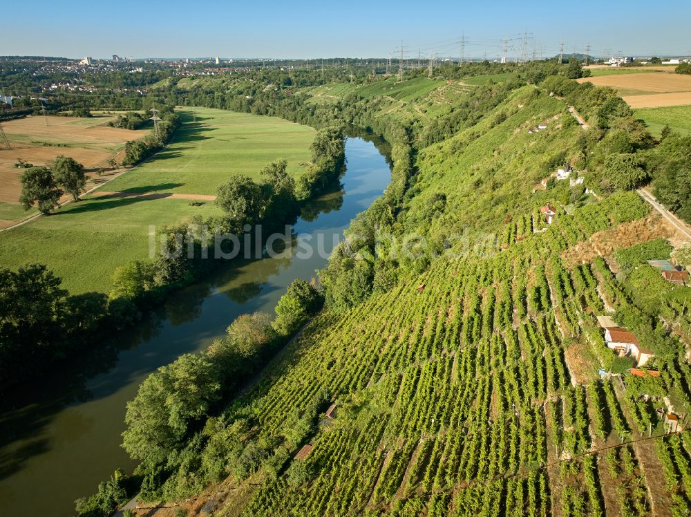 Luftbild Ludwigsburg - Weinbergs- Landschaft der Winzer- Gebiete in Ludwigsburg im Bundesland Baden-Württemberg, Deutschland