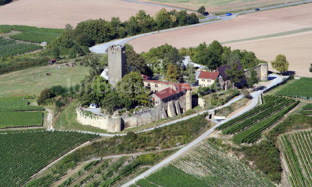 Luftaufnahme Sulzfeld - Weingut Burg Ravensburg in Sulzfeld