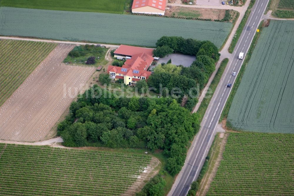 Harxheim von oben - Weingut im Norden von Harxheim im Bundesland Rheinland-Pfalz