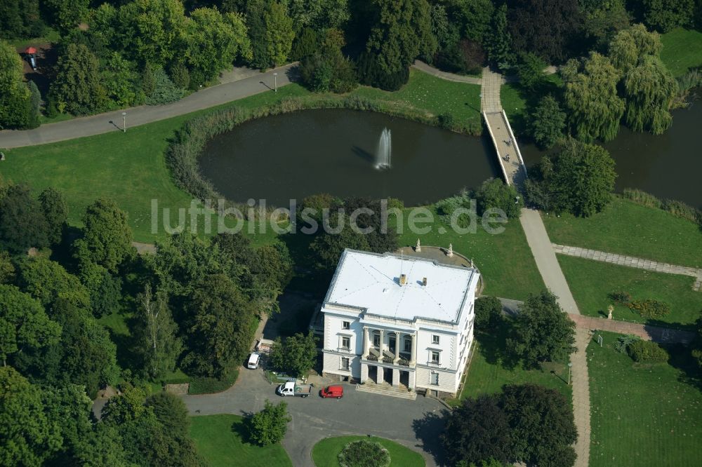 Luftbild Markkleeberg - Weißes Haus im agra-Park in Markkleeberg im Bundesland Sachsen