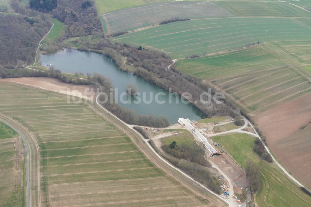 Friedland aus der Vogelperspektive: Wendebachstausee in Friedland im Bundesland Niedersachsen