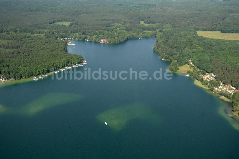 Schorfheide aus der Vogelperspektive: Werbellinsee in Brandenburg