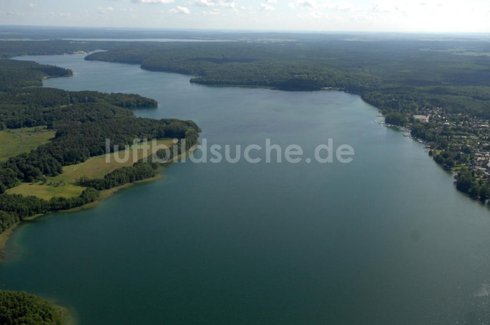 Schorfheide von oben - Werbellinsee in Brandenburg