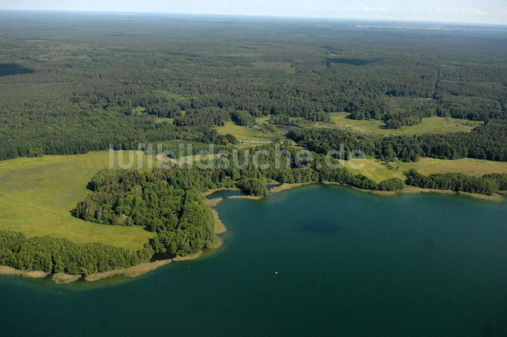 Schorfheide aus der Vogelperspektive: Werbellinsee in Brandenburg