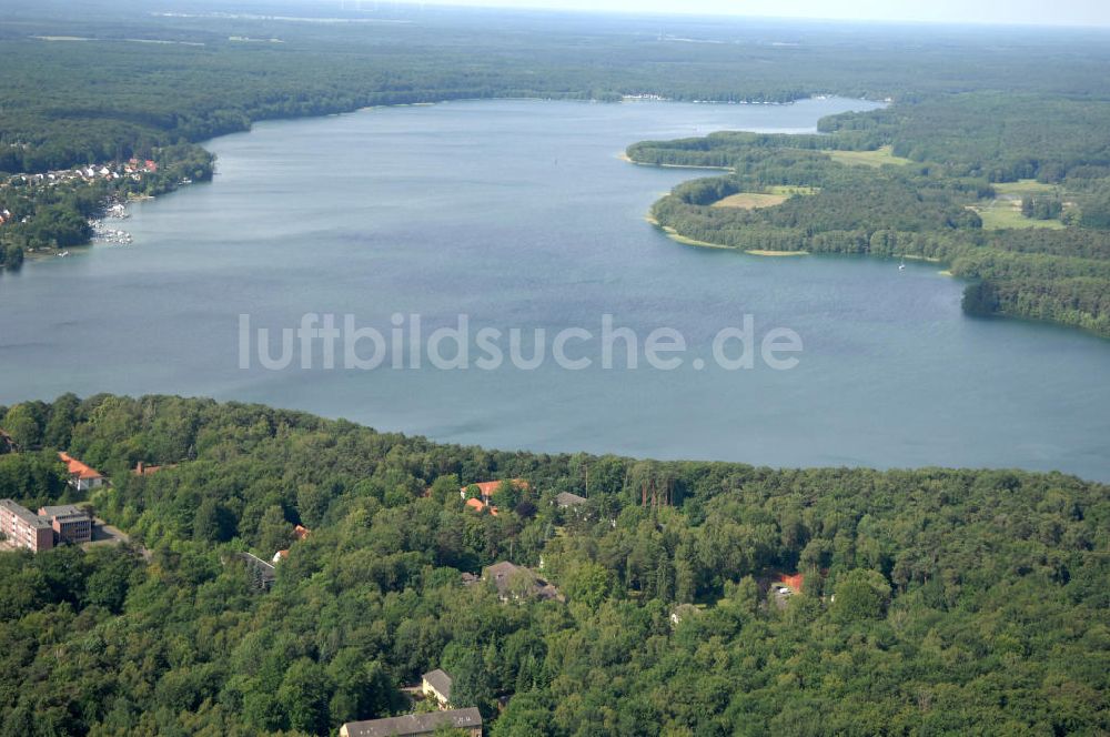 Schorfheide von oben - Werbellinsee in Brandenburg