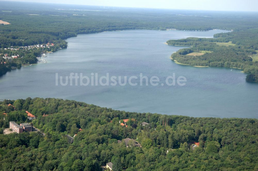 Schorfheide aus der Vogelperspektive: Werbellinsee in Brandenburg