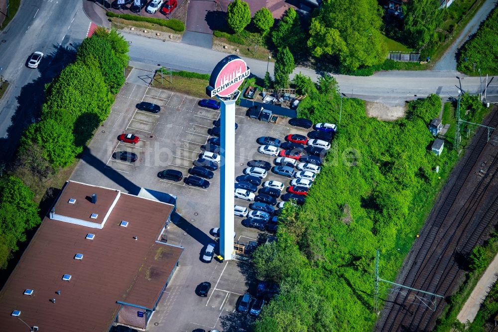 Bad Schwartau von oben - Werbestähle Schwartauer Werke in Bad Schwartau im Bundesland Schleswig-Holstein, Deutschland