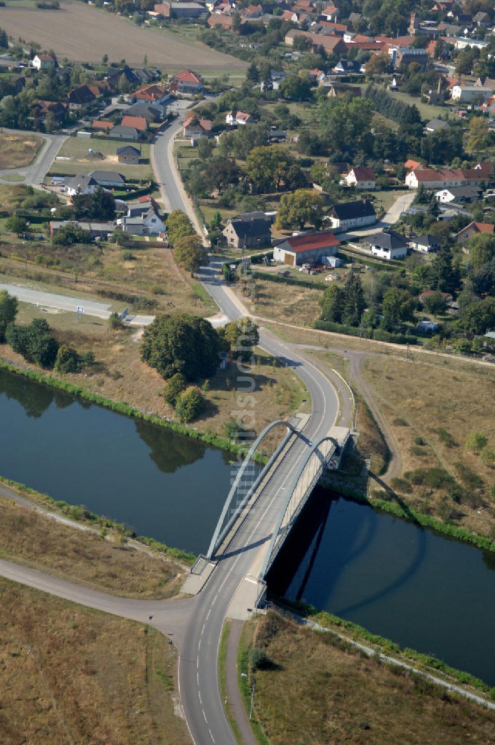 Luftaufnahme Parey - Werder Brücke in Parey