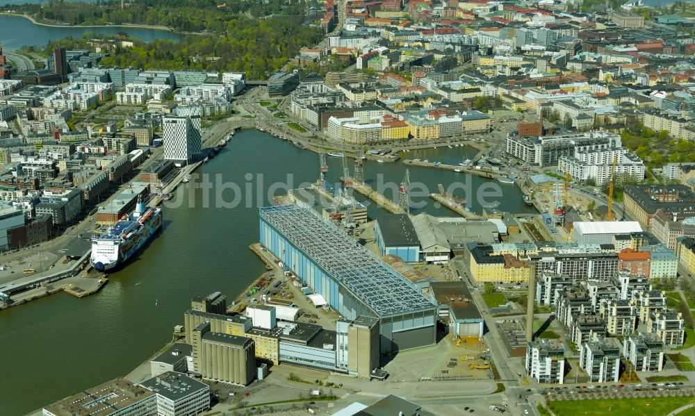 Helsinki - Helsingfors aus der Vogelperspektive: Werftgelände der Arctech Werft in Helsinki - Helsingfors in Finnland