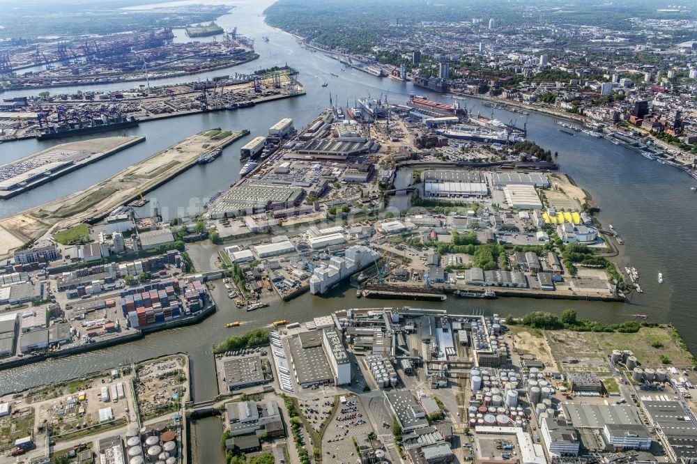 Luftbild Hamburg - Werftgelände der Blohm+Voss GmbH in Hamburg