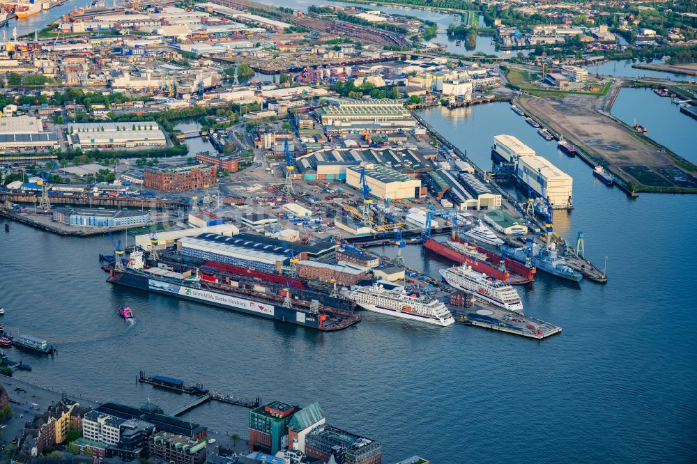 Hamburg von oben - Werftgelände der Blohm+Voss GmbH in Hamburg