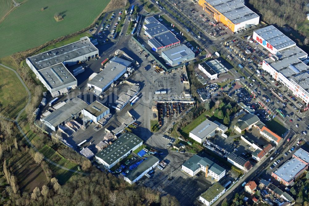 Berlin Mahlsdorf aus der Vogelperspektive: Werksgelände der Alba Recycling GmbH in Berlin Mahlsdorf