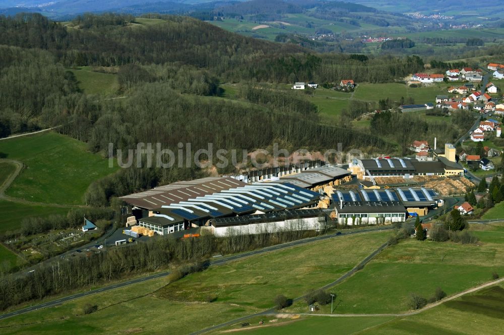 Luftbild Poppenhausen (Wasserkuppe) - Werksgelände der Aloysius Krenzer GmbH & Co. KG Wasserkuppenstraße im Ortsteil Abtsroda in Poppenhausen (Wasserkuppe) im Bundesland Hessen, Deutschland