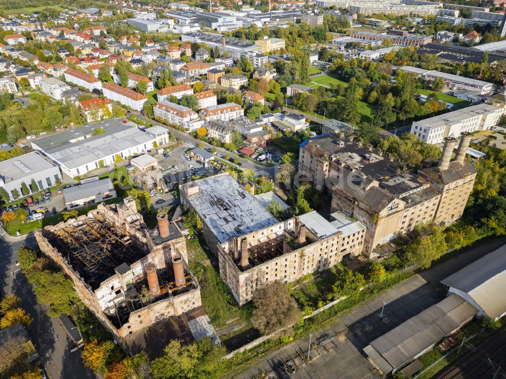 Luftbild Dresden - Werksgelände der alten Malzfabrik in Dresden im Bundesland Sachsen, Deutschland