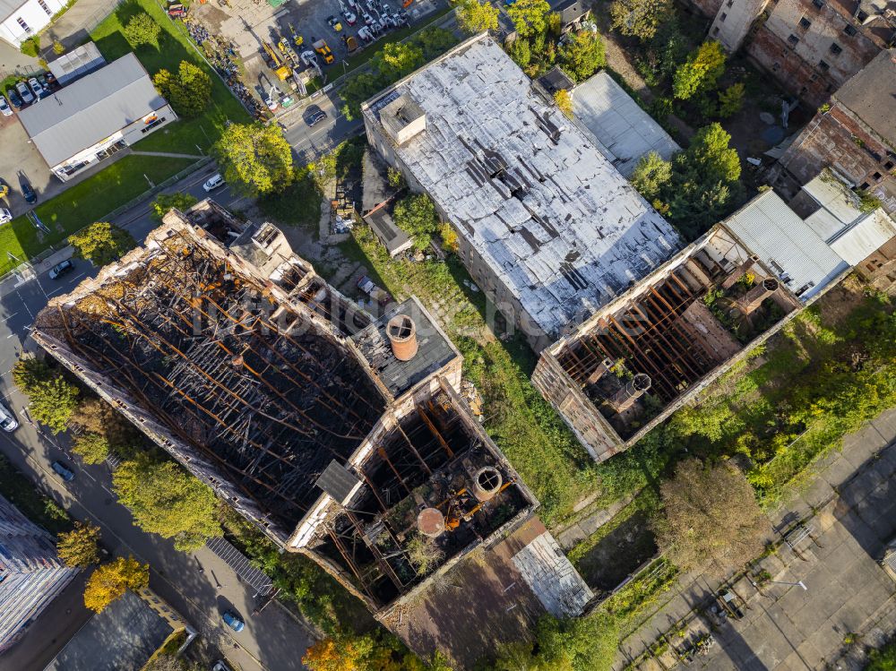 Dresden von oben - Werksgelände der alten Malzfabrik in Dresden im Bundesland Sachsen, Deutschland