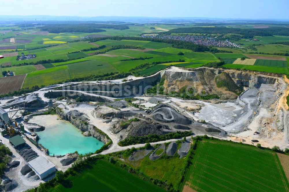 Luftaufnahme Waldbüttelbrunn - Werksgelände der AMW | Asphaltmischwerk Rossbrunn in Waldbüttelbrunn im Bundesland Bayern, Deutschland