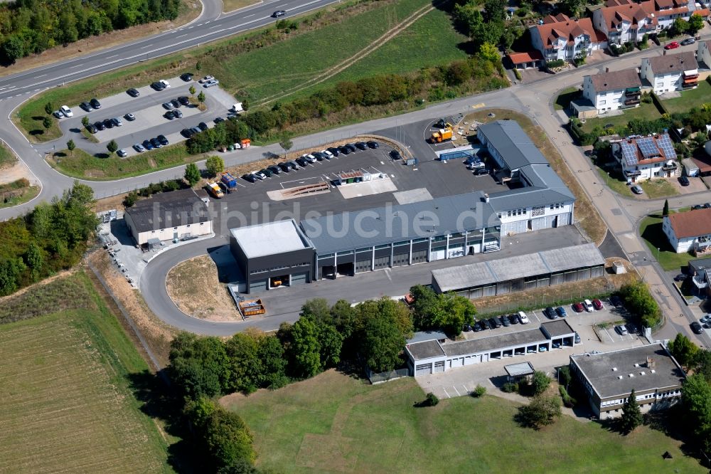 Luftaufnahme Tauberbischofsheim - Werksgelände der Autobahnmeisterei Tauberbischofsheim Zur Steige in Tauberbischofsheim im Bundesland Baden-Württemberg, Deutschland