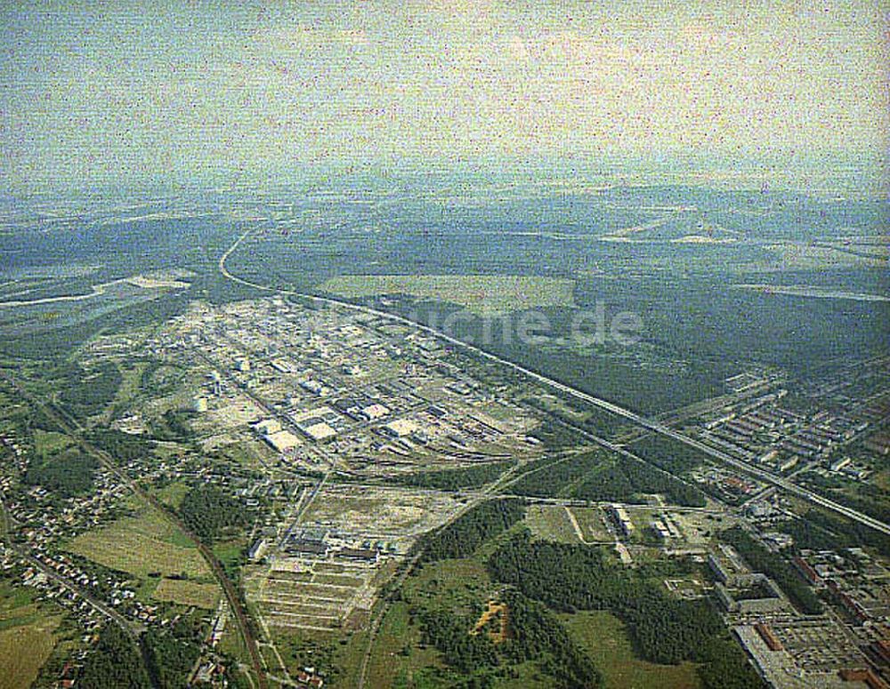 Schwarzheide / Brandenburg aus der Vogelperspektive: Werksgelände der BASF AG in Schwarzheide