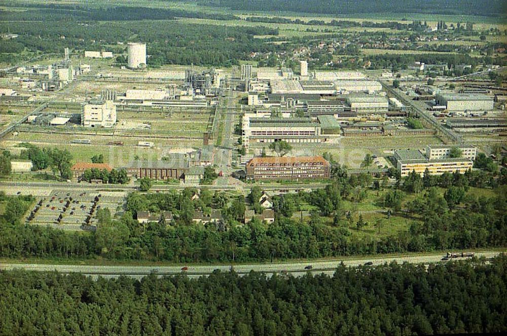 Schwarzheide / Brandenburg aus der Vogelperspektive: Werksgelände der BASF AG in Schwarzheide