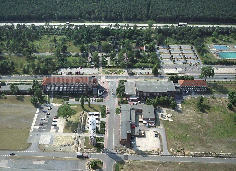 Schwarzheide / Brandenburg aus der Vogelperspektive: Werksgelände der BASF AG in Schwarzheide