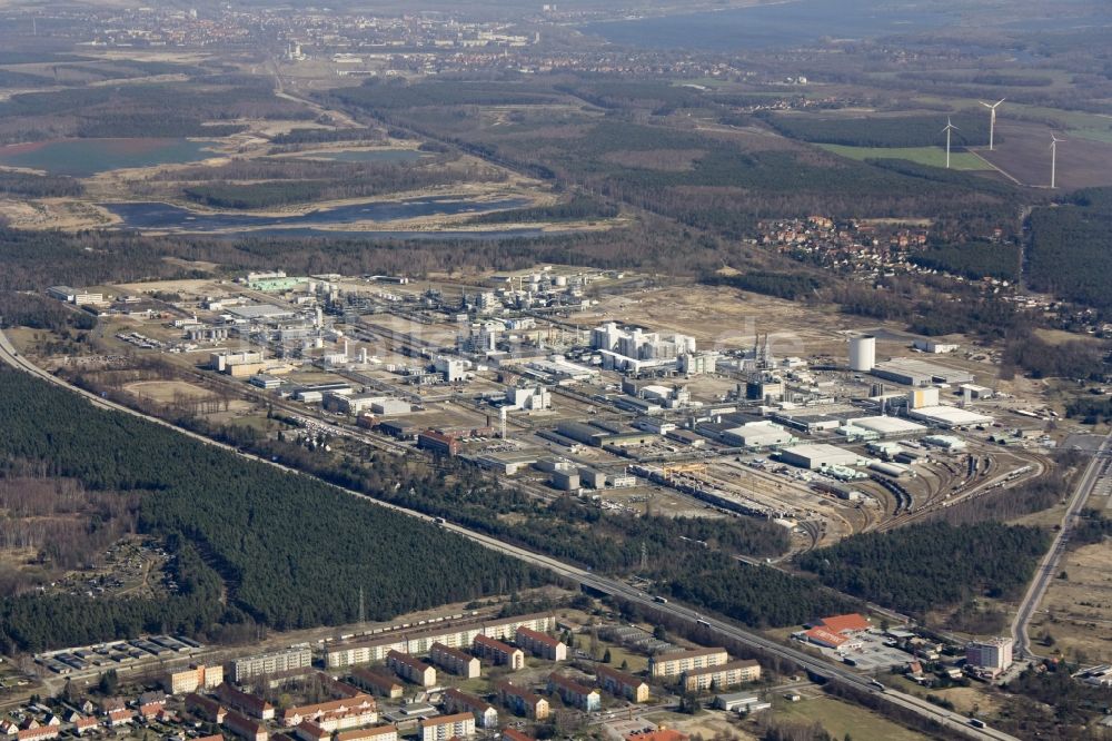 Schwarzheide von oben - Werksgelände der BASF AG in Schwarzheide im Bundesland Brandenburg