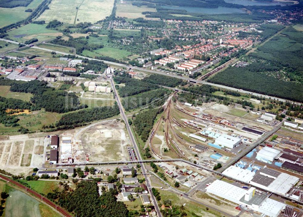 Schwarzheide / BRB aus der Vogelperspektive: Werksgelände der BASF - Schwarzheide mit Erweiterungsbaustelle.