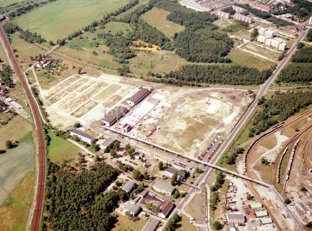 Luftbild Schwarzheide / BRB - Werksgelände der BASF - Schwarzheide mit Erweiterungsbaustelle.