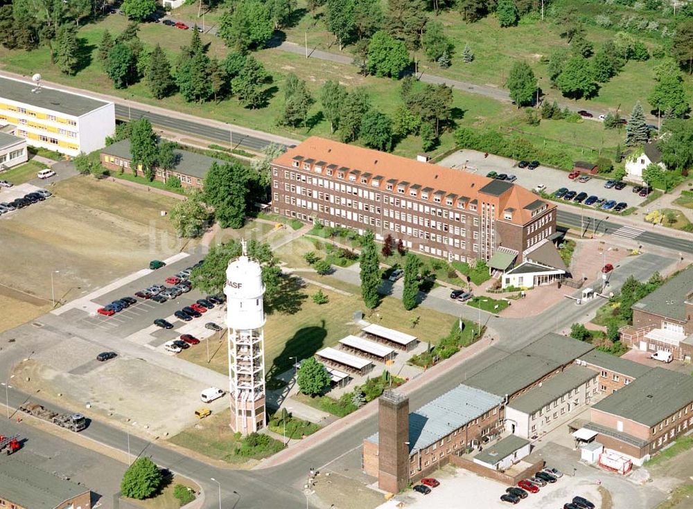 Schwarzheide / Brandenburg aus der Vogelperspektive: Werksgelände der BASF Schwarzheide GmbH.